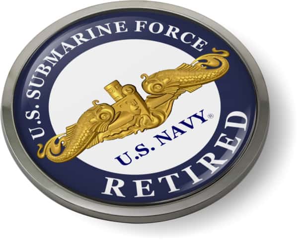 U.S. Navy Submarine Force Retired with Gold Dolphins Emblem